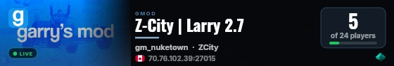 Z-City | Larry 2.7 live status badge
