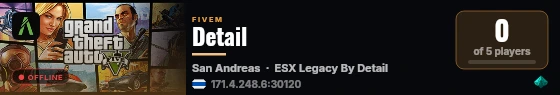 Detail live status badge