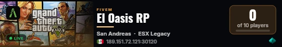 El Oasis RP live status badge