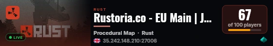 Rustoria.co - EU Main | JUST WIPED 01.09 live status badge