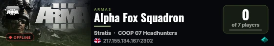 Alpha Fox Squadron live status badge