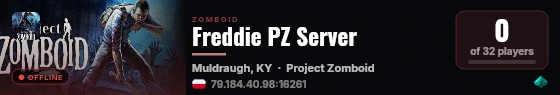 Freddie PZ Server live status badge