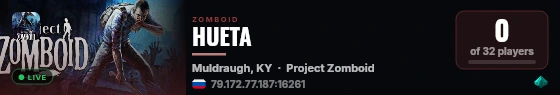 HUETA live status badge