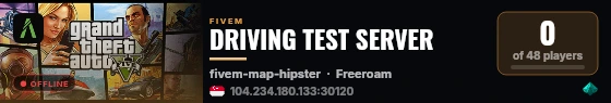 DRIVING TEST SERVER live status badge