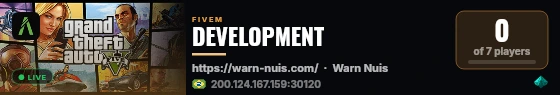 DEVELOPMENT live status badge