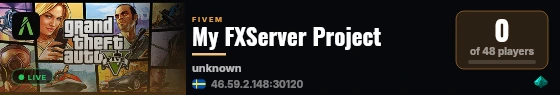 My FXServer Project live status badge