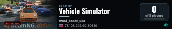 Vehicle Simulator live status badge
