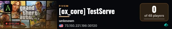[ox_core] TestServe live status badge