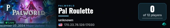 Pal Roulette live status badge