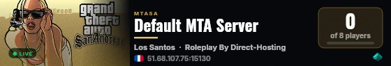 Default MTA Server live status badge