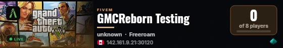 GMCReborn Testing live status badge