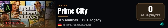 Prime City live status badge