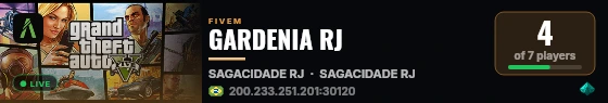 GARDENIA RJ live status badge