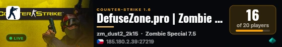 DefuseZone.pro | Zombie Special live status badge