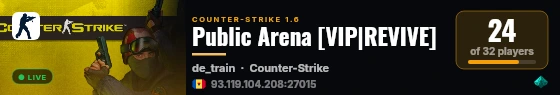 Public Arena [VIP|REVIVE] live status badge