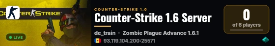 Counter-Strike 1.6 Server live status badge