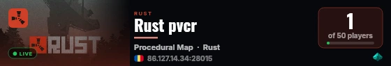 Rust pvcr live status badge