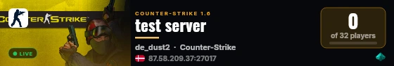 test server live status badge
