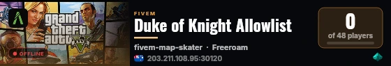 Duke of Knight Allowlist live status badge