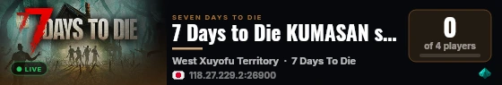 7 Days to Die KUMASAN server live status badge