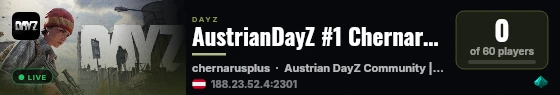 AustrianDayZ #1 Chernarus live status badge