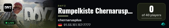 Rumpelkiste Chernarusplus [WiP][PVE-Airborn-Warzones-AI-Quest] live status badge