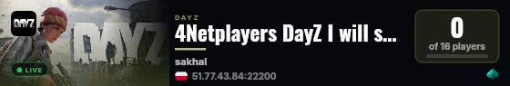 4Netplayers DayZ I will survive  serwer w budowie PL live status badge