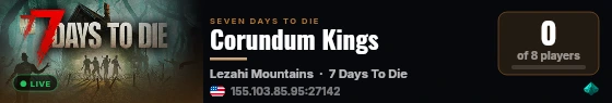 Corundum Kings live status badge