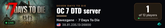 OC 7 DTD server live status badge