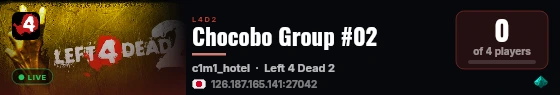 Chocobo Group #02 live status badge