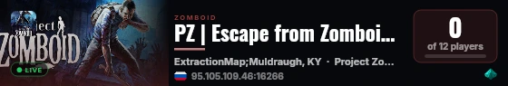 PZ | Escape from Zomboid [RU] live status badge