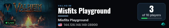 Misfits Playground live status badge