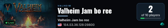 Valheim Jam bo ree live status badge