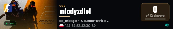 mlodyxdlol live status badge