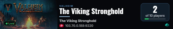 The Viking Stronghold live status badge