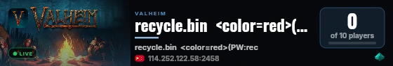recycle.bin  <color=red>(PW:recycle.bin)</color> live status badge