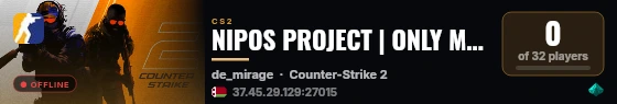 NIPOS PROJECT | ONLY MIRAGE [!skins] live status badge