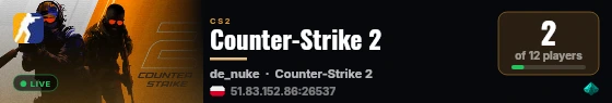 Counter-Strike 2 live status badge