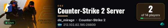 Counter-Strike 2 Server live status badge