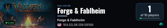 Forge & Fablheim live status badge
