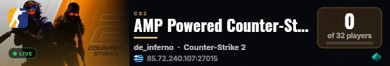 AMP Powered Counter-Strike 2 Server live status badge