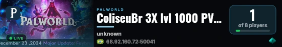 ColiseuBr 3X lvl 1000 PVE FastWork GigaBase live status badge