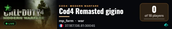 Cod4 Remasted gigino live status badge