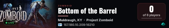 Bottom of the Barrel live status badge