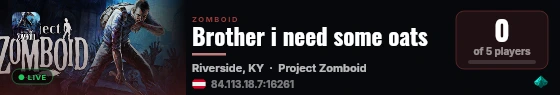 Brother i need some oats live status badge