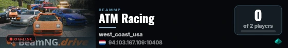 ATM Racing live status badge