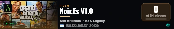 Noir.Es V1.0 live status badge