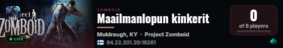 Maailmanlopun kinkerit live status badge