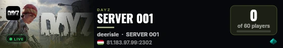 SERVER 001 live status badge