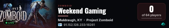 Weekend Gaming live status badge